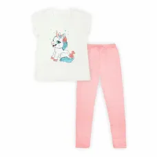 Пижама детская хлопковая для девочки футболка + брюки GABBI PGD-22-6 My pony Молочный на рост 122 (13191)