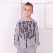 Кофта дитяча для хлопчика на змійці GABBI KR-S Стронг Сірий на зріст 110 (11127)