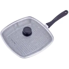 Сковородка-гриль Grill Pan 28х28см со стеклянной крышкой Kamille Сковородка-гриль Grill Pan 28х28см со стеклянной крышкой Kamille