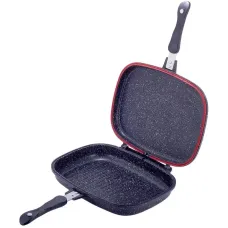 Сковородка-гриль Grill Pan двусторонняя прямоугольная 32х24х7.5см Kamille