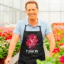 Фартух чорний кухонний з принтом для флориста Flowers Are My Life Квіти - моє життя ФА000737 Кавун 68 см
