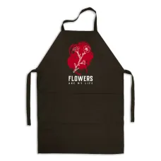 Фартук черный кухонный с принтом для флориста Flowers Are My Life Цветы - моя жизнь ФА000737 Кавун 68 см
