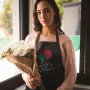 Фартук черный кухонный с принтом для флориста Flower Master Цветочный мастер Роза ФА000739 Кавун 68 см