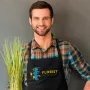 Фартук черный кухонный с принтом для флориста Florist Best in the City Лучший флорист в городе ФА000742 Кавун 68 см