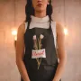 Фартук черный кухонный с принтом для флориста Florist Флорист Красная надпись Тюльпаны ФА000743 Кавун 68 см