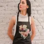 Фартук черный кухонный с принтом для флориста Florist Флорист Надпись Букет цветов ФА000745 Кавун 68 см