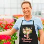 Фартук черный кухонный с принтом для флориста Цветочный художник Букет цветов ФА000748 Кавун 68 см