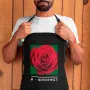 Фартук черный кухонный с принтом для флориста Я - флорист Красная роза ФА000756 Кавун 68 см