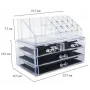 Настільний акриловий органайзер для косметики OPT-TOP Cosmetic Storage Box на 3 дверей з дзеркалом (1756375357)