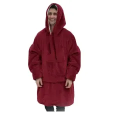 Толстовка-плед із капюшоном OPT-TOP Huggle Hoodie двостороння червоний (1762056417) Толстовка-плед із капюшоном OPT-TOP Huggle Hoodie двостороння червоний (1762056417)