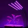 Гнучка світлодіодна фітолампа для домашніх рослин з таймером LED Supretto 50ВТ з 4 лампами для рослин (2099342052)