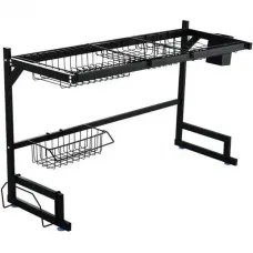Кухонна сушарка для посуду No Brand Kitchen Rack 65х32х52 см Чорний (2103354319)