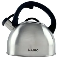Чайник для плити зі свистком 2,5л MAGIO MG-1192 Steel/Black Чайник для плити зі свистком 2,5л MAGIO MG-1192 Steel/Black