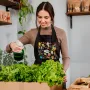Фартух чорний кухонний з принтом для дачника Я дачник Аксесуари для дачі та городу ФА000770 Кавун
