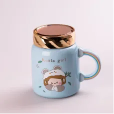 Кружка керамічна Happy Life 420 мл Cute girl з кришкою блакитний (HPCY8240BL) Кружка керамічна Happy Life 420 мл Cute girl з кришкою блакитний (HPCY8240BL)