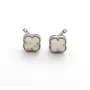 Серьги клевер Van Cleef с перламутром Maxi Silver 9426 1.2 см Серебристый
