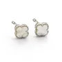 Серьги клевер Van Cleef с перламутром Maxi Silver 9426 1.2 см Серебристый