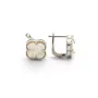 Серьги клевер Van Cleef с перламутром Maxi Silver 9426 1.2 см Серебристый