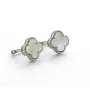 Серьги клевер Van Cleef с перламутром Maxi Silver 9426 1.2 см Серебристый