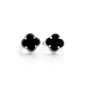 Серьги Van Cleef с ониксом Maxi Silver 9421 1.2 см Серебристо-черный