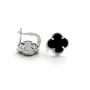 Серьги Van Cleef с ониксом Maxi Silver 9421 1.2 см Серебристо-черный