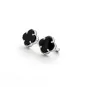 Серьги Van Cleef с ониксом Maxi Silver 9421 1.2 см Серебристо-черный