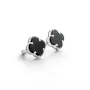 Серьги Van Cleef с ониксом Maxi Silver 9421 1.2 см Серебристо-черный