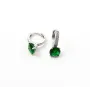 Серьги с фианитом Maxi Silver 9405 1.8х1.4 см Серебристо-зеленый