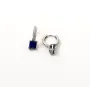 Серьги с квадратным фианитом Maxi Silver 9402 1.8х1.4 см Серебристо-синий