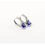 Серьги с квадратным фианитом Maxi Silver 9402 1.8х1.4 см Серебристо-синий