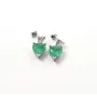 Пусети з серцем Maxi Silver 9401 1 см Сріблясто-зелений
