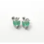 Пусети з серцем Maxi Silver 9401 1 см Сріблясто-зелений