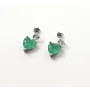 Пусети з серцем Maxi Silver 9401 1 см Сріблясто-зелений