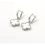 Сережки Van Cleef з перламутром Maxi Silver 9399 1.4х3 см Сріблястий