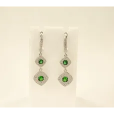 Серьги Maxi Silver 7078 4.2 см Серебристо-зеленый