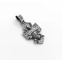 Масивний кулон хрест Козак Maxi Silver 9409 2.5х4 см Сріблястий