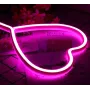 Нічник неоновий лампа Серце pink heart SWF 29.5х20 см
