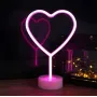 Нічник неоновий лампа Серце pink heart SWF 29.5х20 см