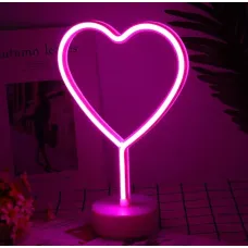 Нічник неоновий лампа Серце pink heart SWF 29.5х20 см