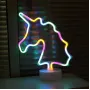 Настільний неоновий нічник Єдиноріг Rainbow Angel 31х23 см