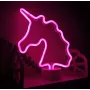 Настільний неоновий нічник Єдиноріг Pink Angel 23х31 см