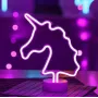 Настільний неоновий нічник Єдиноріг Pink Angel 23х31 см
