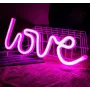 Настінний неоновий світильник нічник Angel Love рожевий