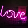 Настінний неоновий світильник нічник Angel Love рожевий