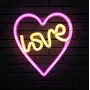 Настінний неоновий світильник нічник Love Серце рожеве Angel