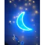 Настінний неоновий світильник нічник Місяць синій Angel