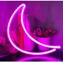 Настінний неоновий світильник нічник Місяць рожевий Angel