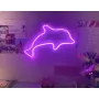 Настінний неоновий світильник нічник Дельфін рожевий Angel