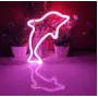 Настінний неоновий світильник нічник Дельфін рожевий Angel