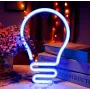 Настінний неоновий світильник нічник Лампочка синій Angel